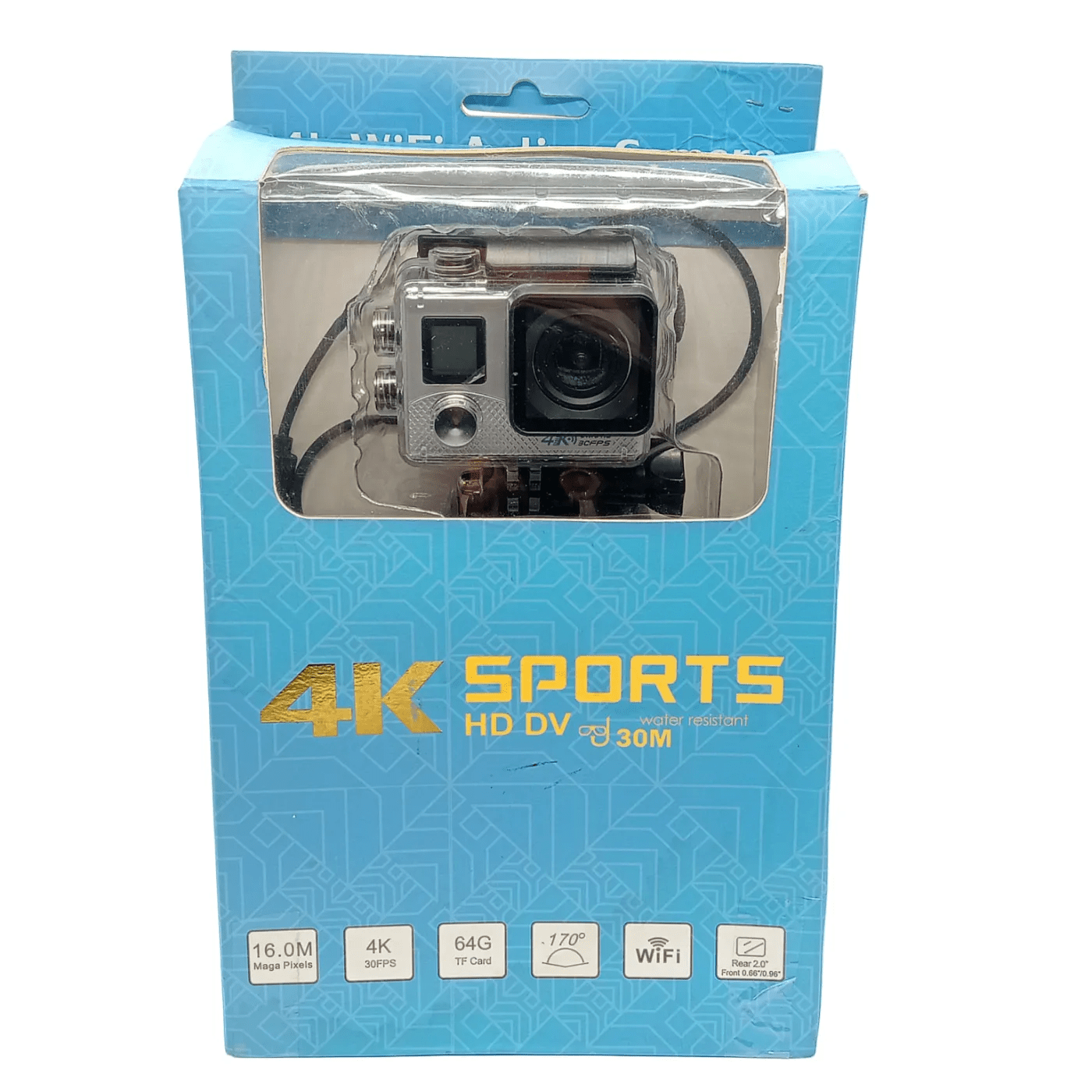 Generic 4K Ultra HD Action Camera – Silver/Black (With Accessories + Box) (WR 1344057)