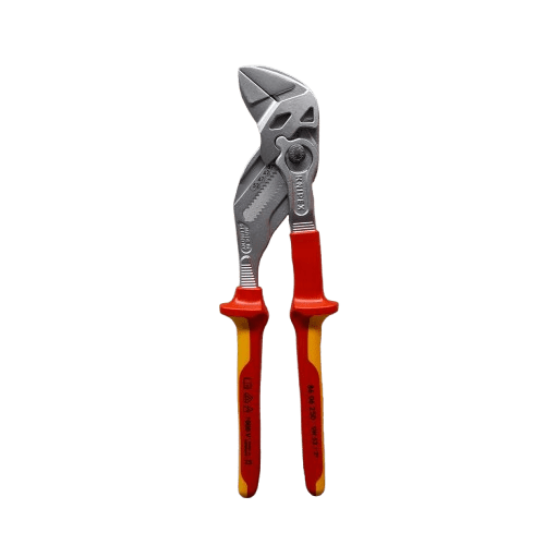 Knipex 86 06 Plier Wrench, 250 mm Overall, Angled, Bent, Flat, Straight Tip, VDE/1000V, 52mm Jaw (LN)