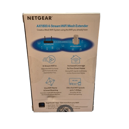 Net Hear 4- Stream Wi/Fi Mesh Extenter AX1800 (LEL)