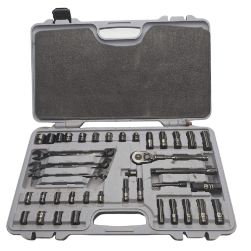 Stanley Spanner And Socket 40 Pcs Set – *Missing 10MM Spanner* Black In Hard Case – NA 1355170