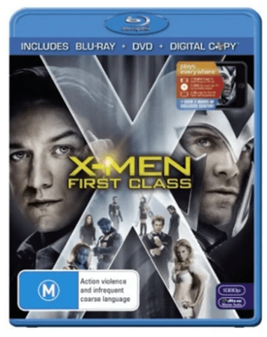 X-Men First Class (2011) Bluray + DVD/Digital Copy, Excellent Condition With Case