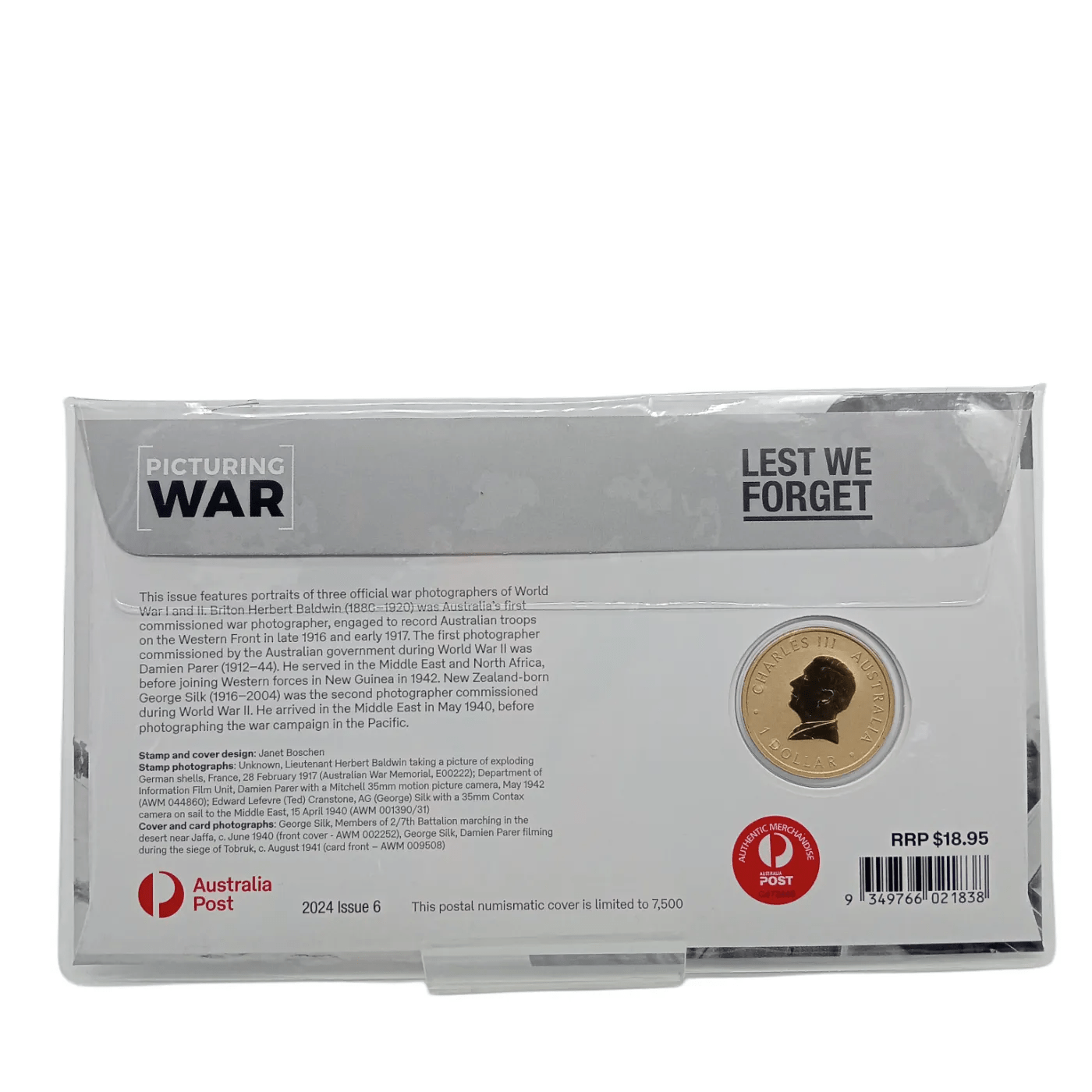 Australia Post Coin & Stamp: Picturing War – Lest We Forget $1 Uncirculated Coin (WR 1355918)