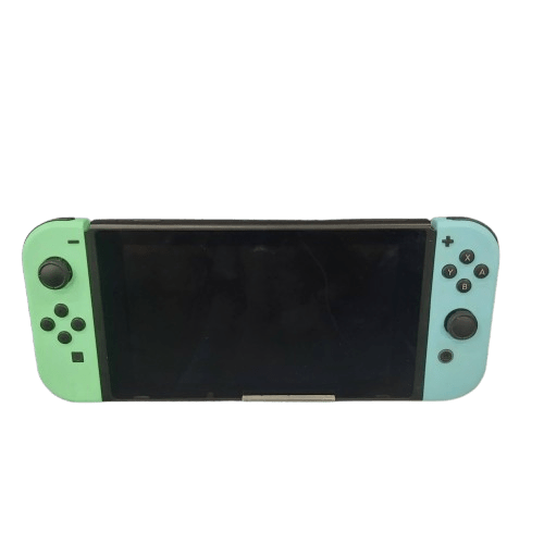 Nintendo Switch Console Animal Crossing Special Edition + Joycons + Safety Straps + Controllers + Dock + Hdmi + Power Cord (NA 1348486)