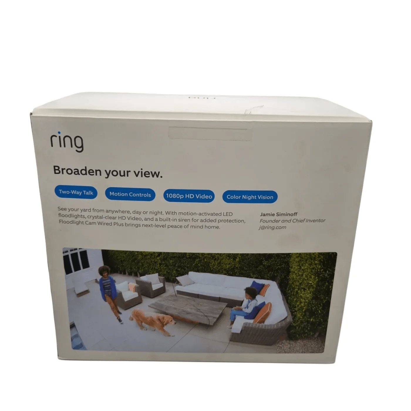 Ring 5AT3T2 Floodlight Cam Wired Plus Outdoor Camera In Box (WR 1350447)