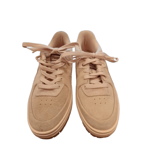Women’s PUMA Suede Shoes, 387146-014, Tan/Camel White Accents, Size US8/UK5.5/EUR38.5, Very Good Condition, No Box