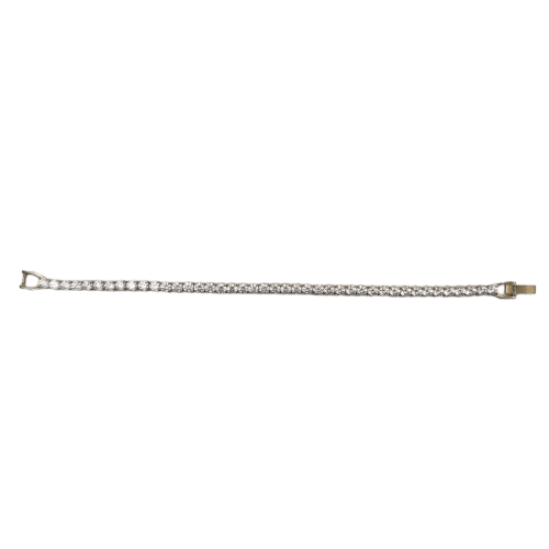 Swarovski Matrix Tennis Bracelet – Gold-Toned Plated, Silver Filled, 17cm Length, 0.5mm Width