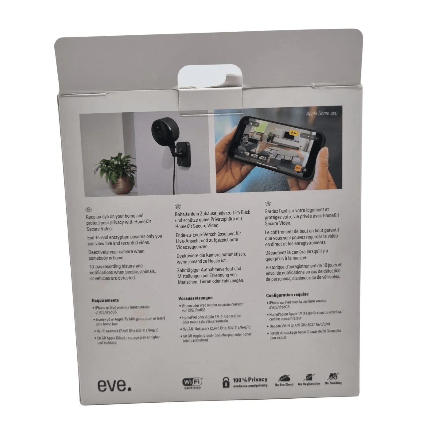 EVE Cam Indoor Security Camera – In Box with Charger – 1351494
