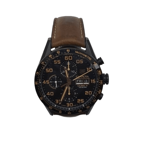 Mens Tag Heuer Watch CV2A84 Watch Verified Brown Leather Band – Excellent Condition (CP-1356612)