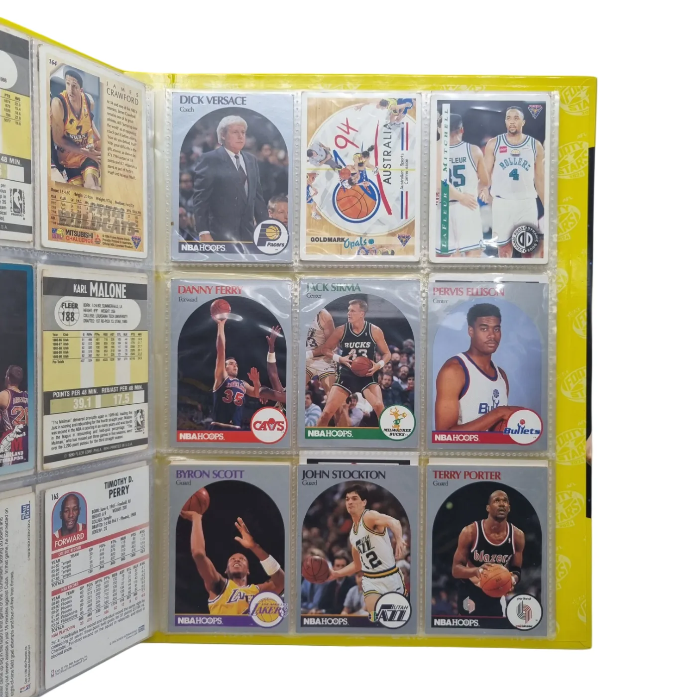 NBA Upper Deck Card Collection – 222 Assorted Cards 1990/1992 in Yellow AFL Album (WR 1343497)