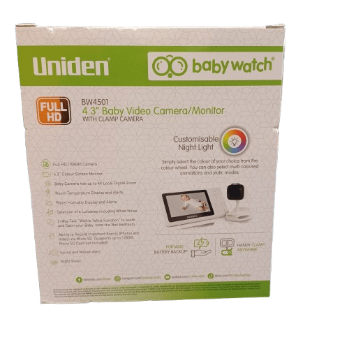 Uniden 4.3 inch Baby Video Monitor with Clamp Camera (lel)