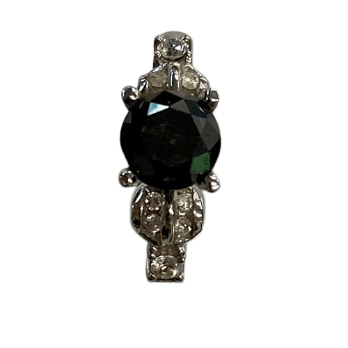 Ladies 18ct White Gold 1.65ct Round Brilliant Black Diamond Ring. Size M. TDW 1.87ct. With Valuation Certificate.