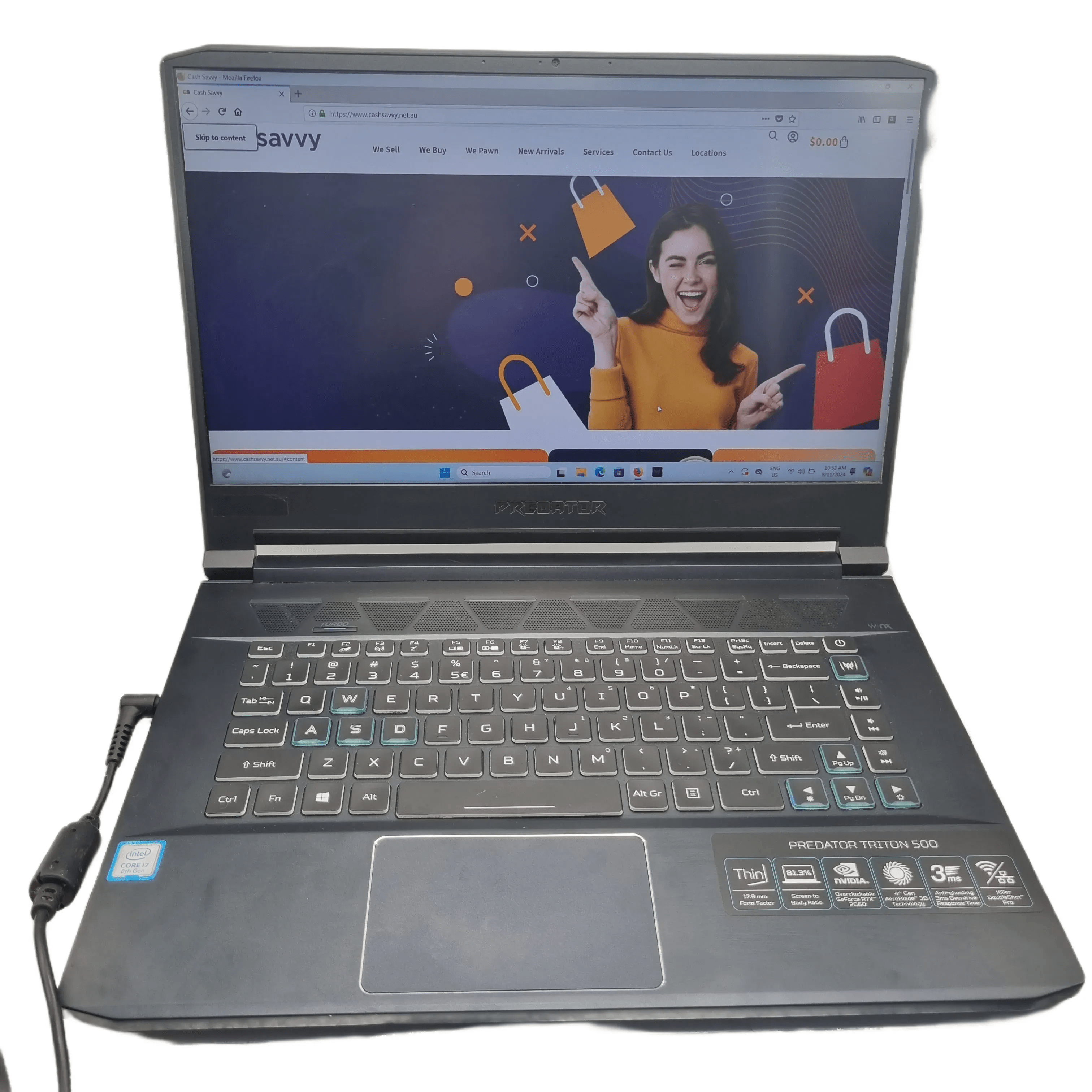 ACER Predator Triton 500 PT515-51-78QL – Intel Core i7-8750H/512GB SSD/16GB RAM/Windows 11 Home + Case + Charger