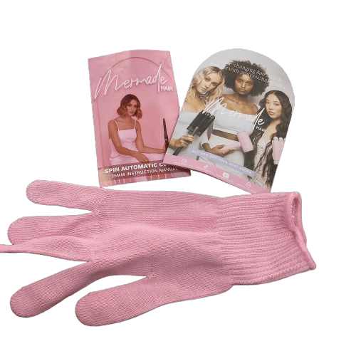 Mermade Hair MH1014 Hair Spin Automatic Curler, Pink, Good Condition, With Manual, Gloves + Booklet
