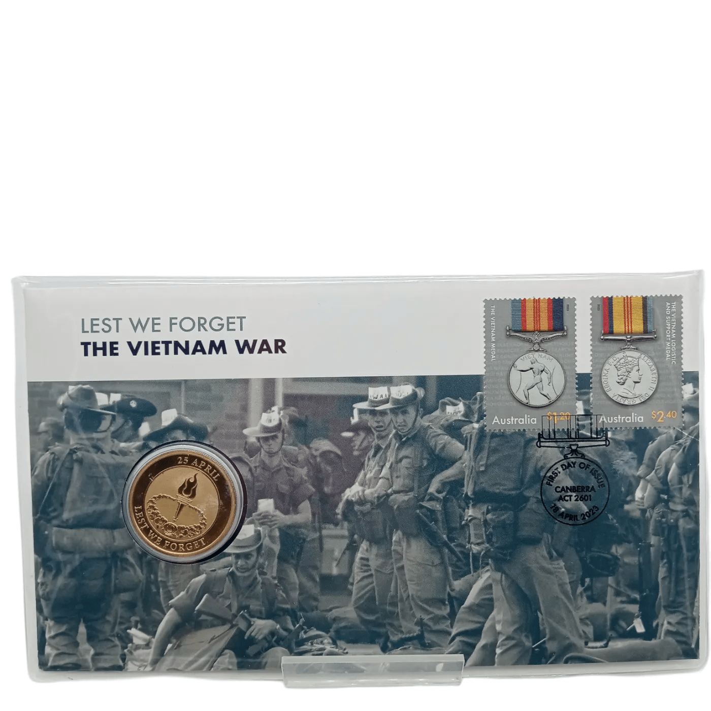 Australia Post Coin & Stamp: Lest We Forget – The Vietnam War $1 Coin (WR 1355916)