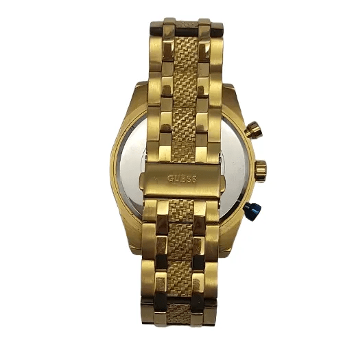 Guess Resistance Gold Multi-Function Blue Faced Watch With Bracelet GW0714G2