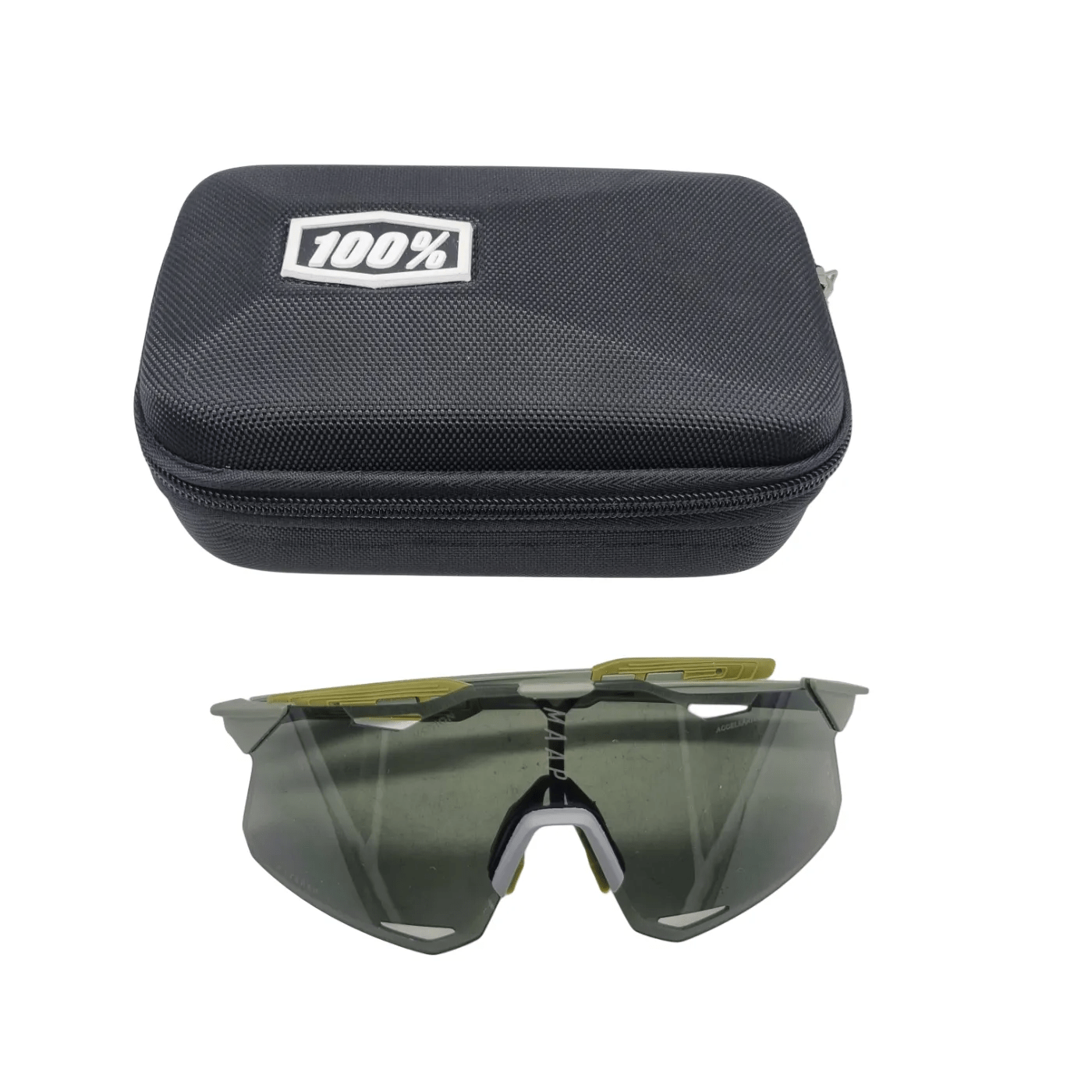 MAAP x 100% Hypercraft Sunglasses – Forest Green + Case + Bag + 2 Spare Lenses (WR 1354829)