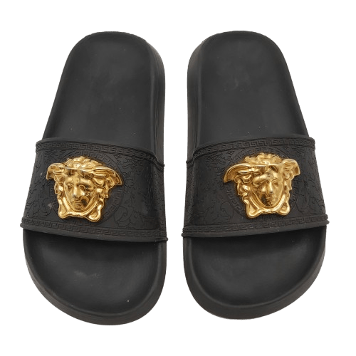 Womens Versace Slides With Authenticity Card, Box, Dust Bag And Bag – Size 5.5 US