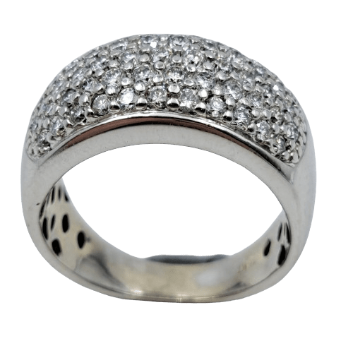 Ladies 18ct White Gold Diamond Ring with 57 Diamonds 1.00CT TDW 10.43 Grams with Valuation