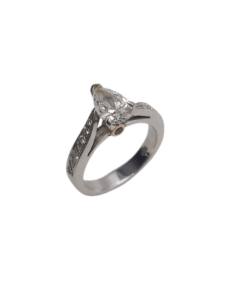 Ladies 18ct  White And Rose Gold Ring With White And Pink Diamonds – 0.96 TDW White And 0.05TDW Pink – Size J/5(NA)