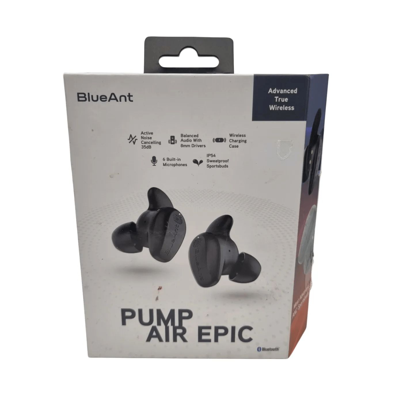 BlueAnt Pump Air Epic ANC In-Ear Headphones (Black) Used In Box + Charger + Spare Buds (WR 1350456)