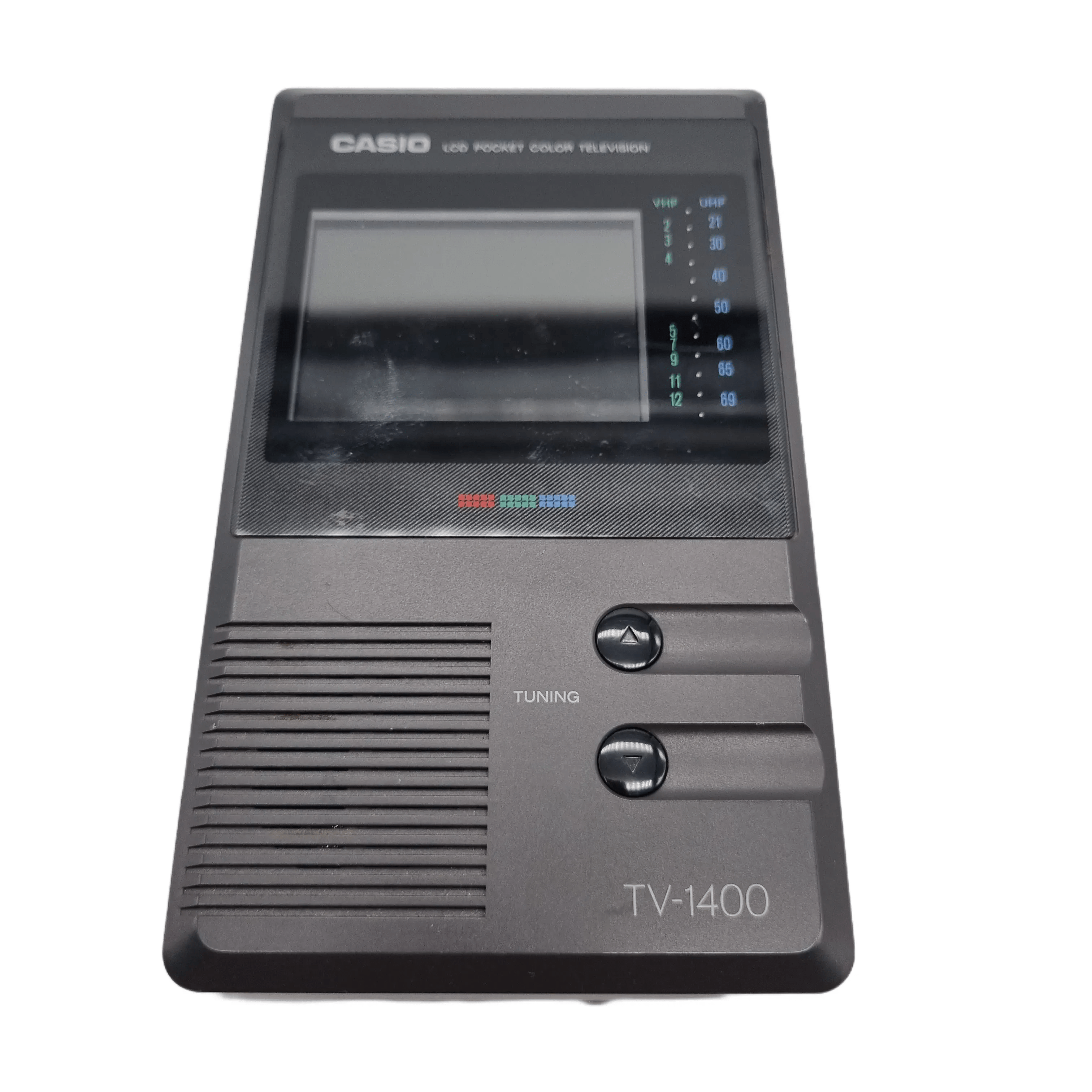 Vintage Casio Colour TV-1400 Handheld Portable 3″ LCD Screen *Prop- Not Working*