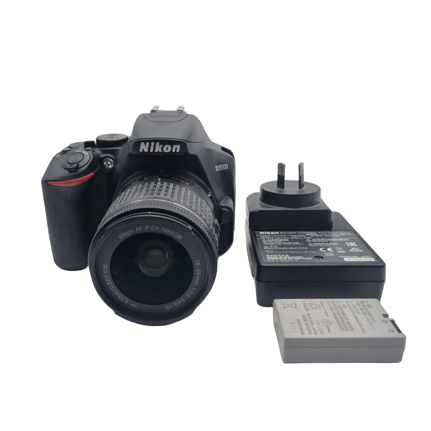 Nikon D3500 Camera + 18 – 55mm Lens + Battery + Charger