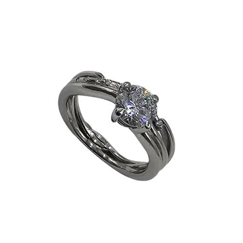 Ladies Platinum Round Brilliant Cut Diamond Cross Over Wire Wave Style Ring 0.94ct TDW K With Valuation (MR)