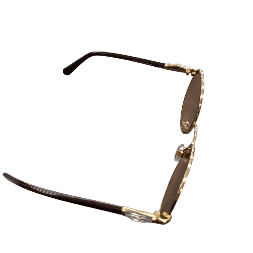 Women’s Swarovski SK260 Sunglasses, 55-20-140, Gold Black Light Brown Gradient, Good Condition, One Faint Scratch