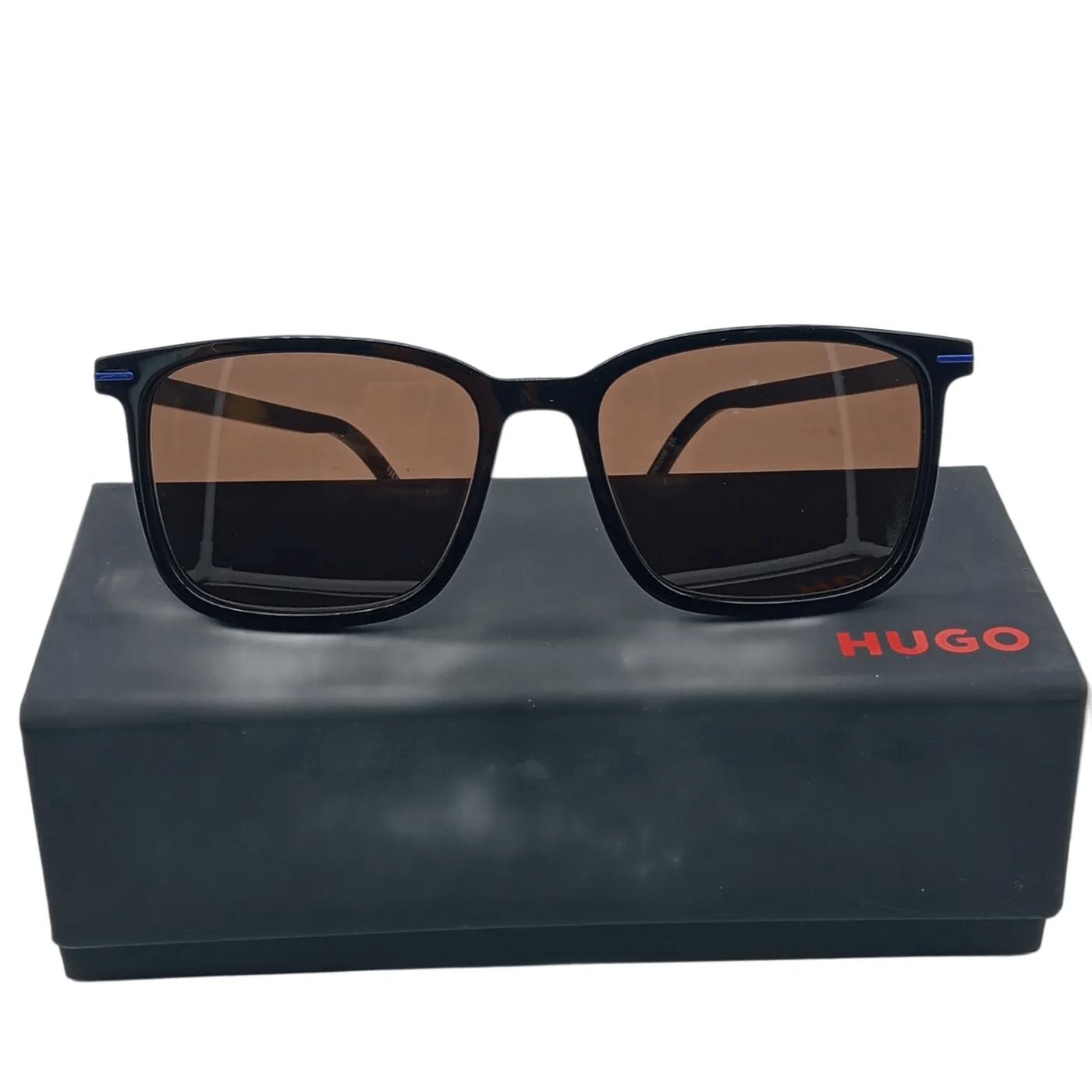 HUGO Men’s Sunglasses – Black/Blue with Box   (WR 1342310)
