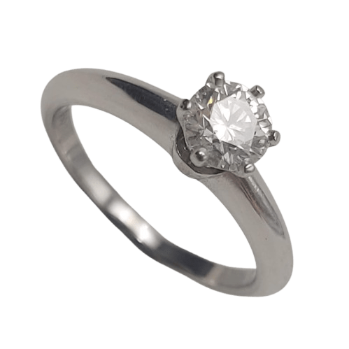 Tiffany & Co. Platinum Solitaire Ring – 0.52ct H/VS1 Diamond – Size 51 – Valued at $8,250 – With Certificate