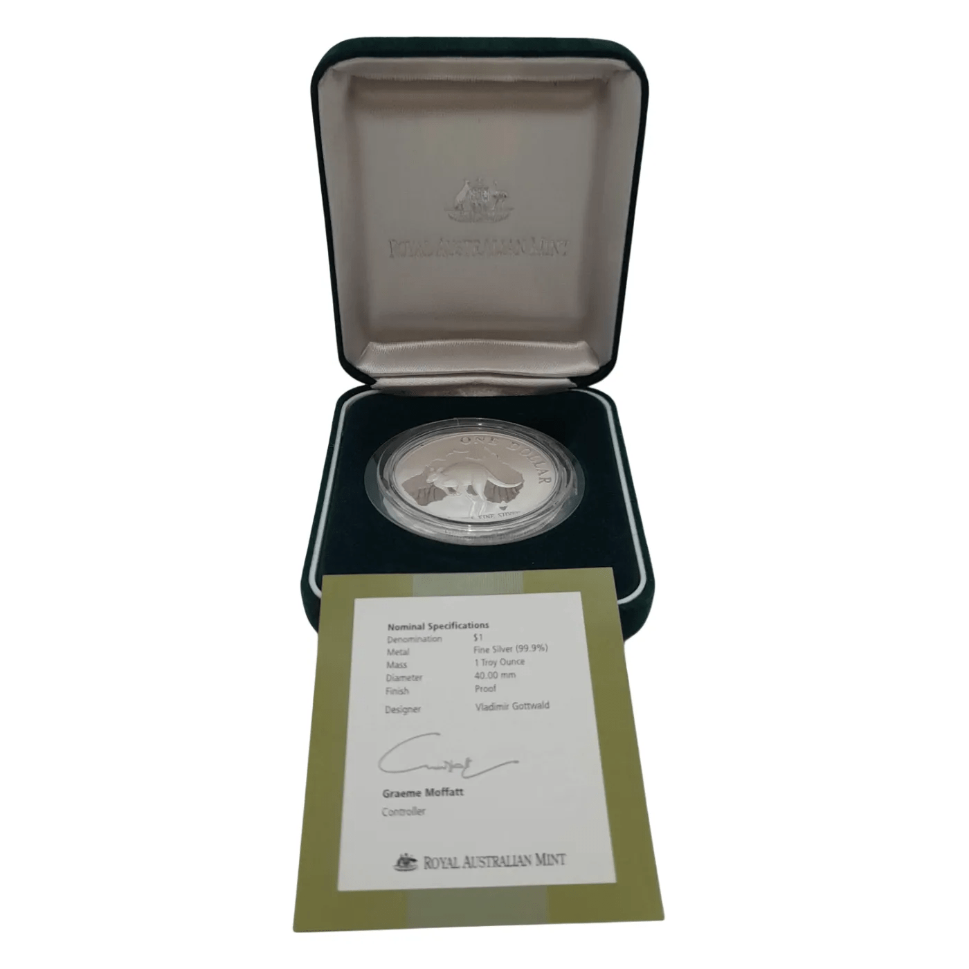 Royal Australian Mint – 2000 $1 Silver Kangaroo Proof Coin (with Case & COA) – WL 1347996