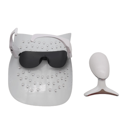 Peppy Co LED Light Therapy Mask with Facial Sculptor, USB Charge Cable And Bag