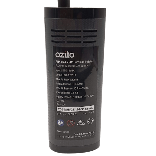 Ozito AIP-074 7.4v Cordless Inflator