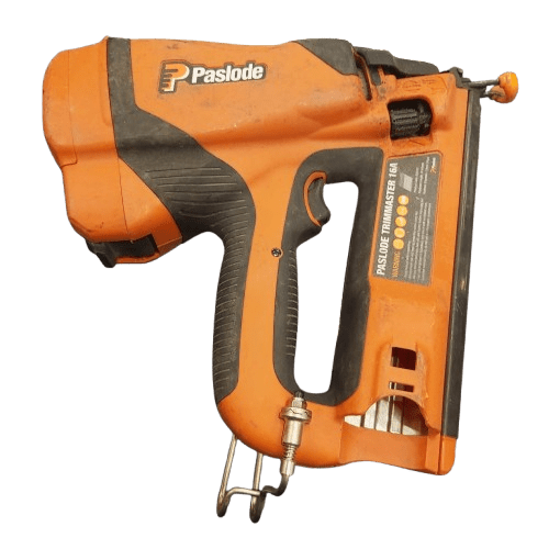 Paslode B20722 Bradder Trimmaster 16GA Kit, Acceptable Condition, Some Wear + Tear, With Hard Case, 2x Batteries, Charger, Safety Goggles, Manual, Short Brad Adaptor