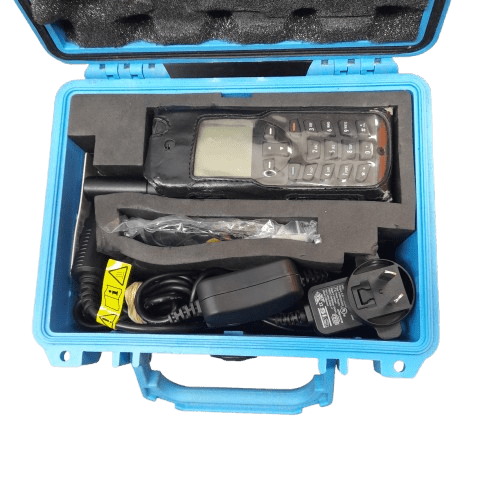 Iridium 9555 Satellite Phone in Light Blue Flight Case With All Accessories