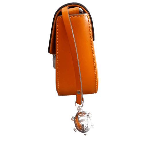 Carpisa Orange Turtle Motif Small Leather Shoulder Bag (LN)