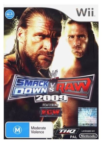 Nintendo Wii WWE Smackdown VS Raw 2009, Good Condition, With Case + Manual