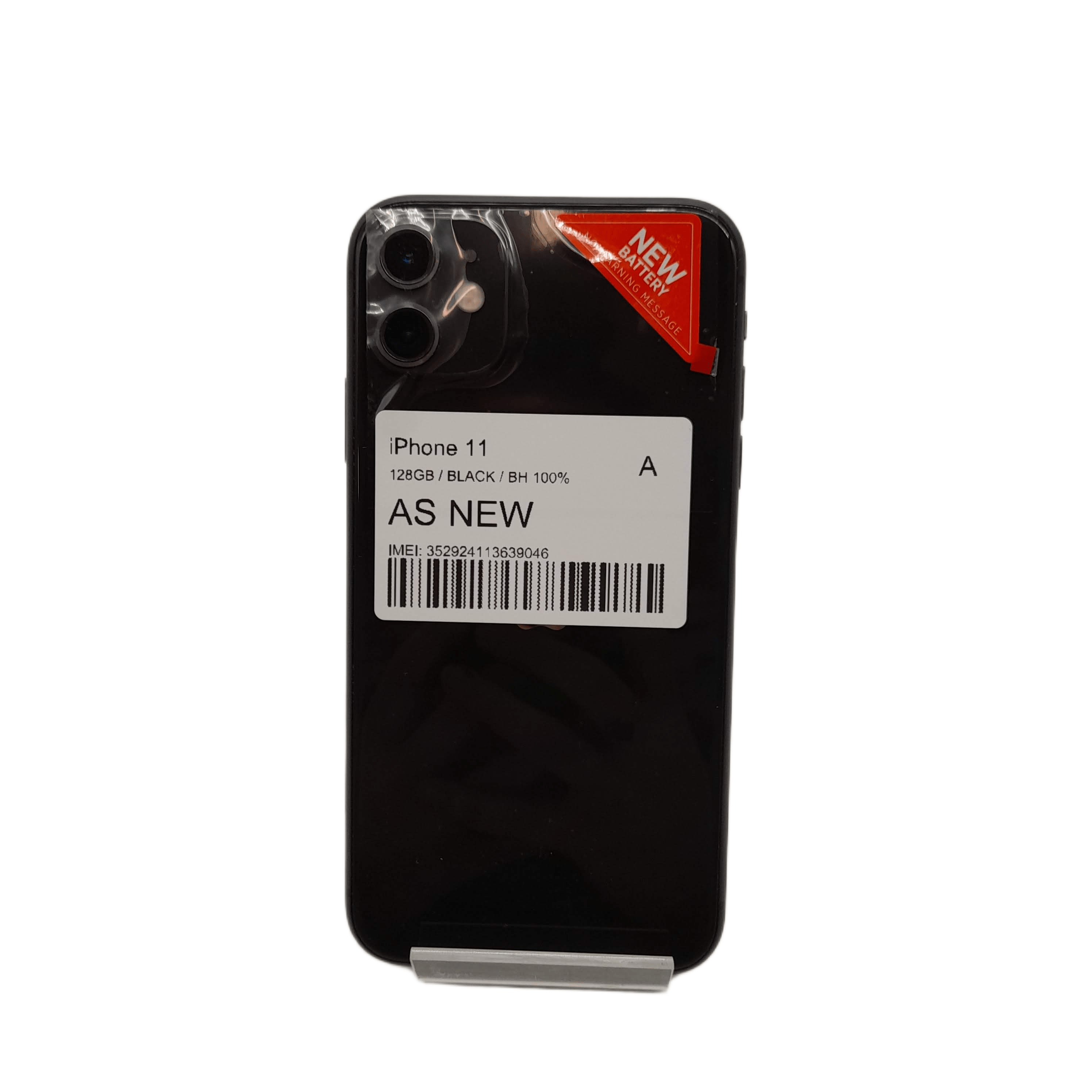 Apple iPhone 11 128GB Black A2221 Refurbished with New Battery (100% Health) + Box (WL1357167)