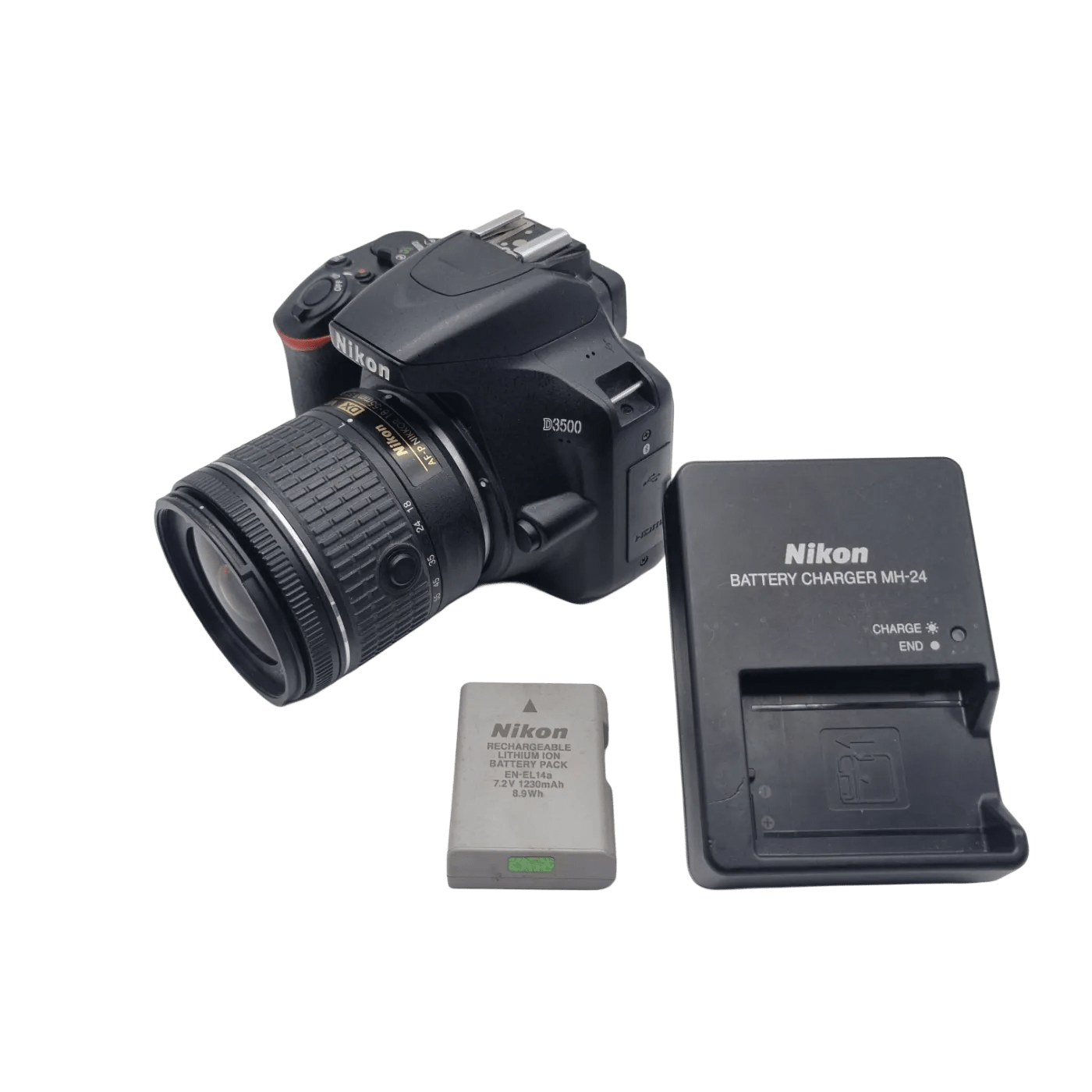 Nikon D3500 Camera + 18 – 55mm Lens + Battery + Charger