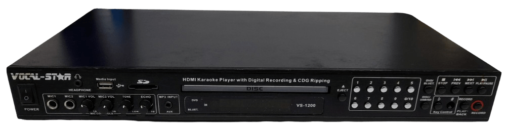 VocalStar VS1200 Bluetooth Karaoke Machine with Universal Remote and Power Cable