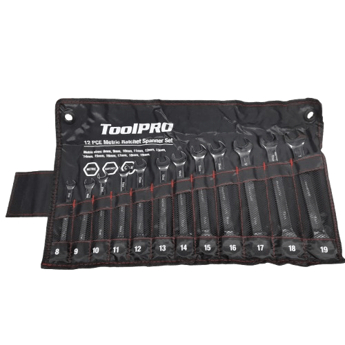 ToolPRO 553741 12Pce Metric Ratchet Spanner Set Like New