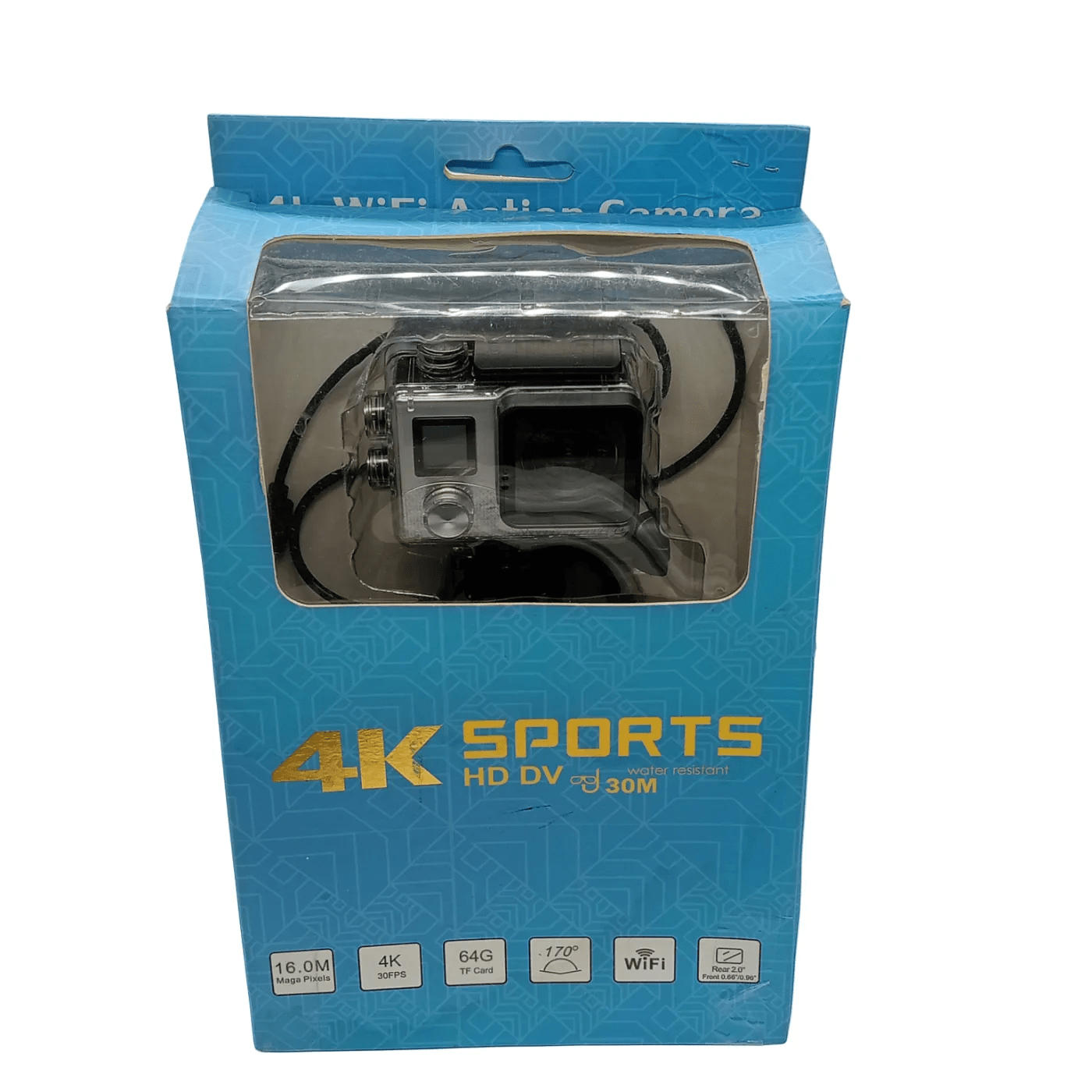 Generic 4K Ultra HD Action Camera – Silver/Black (With Accessories + Box) (WR 1344057)
