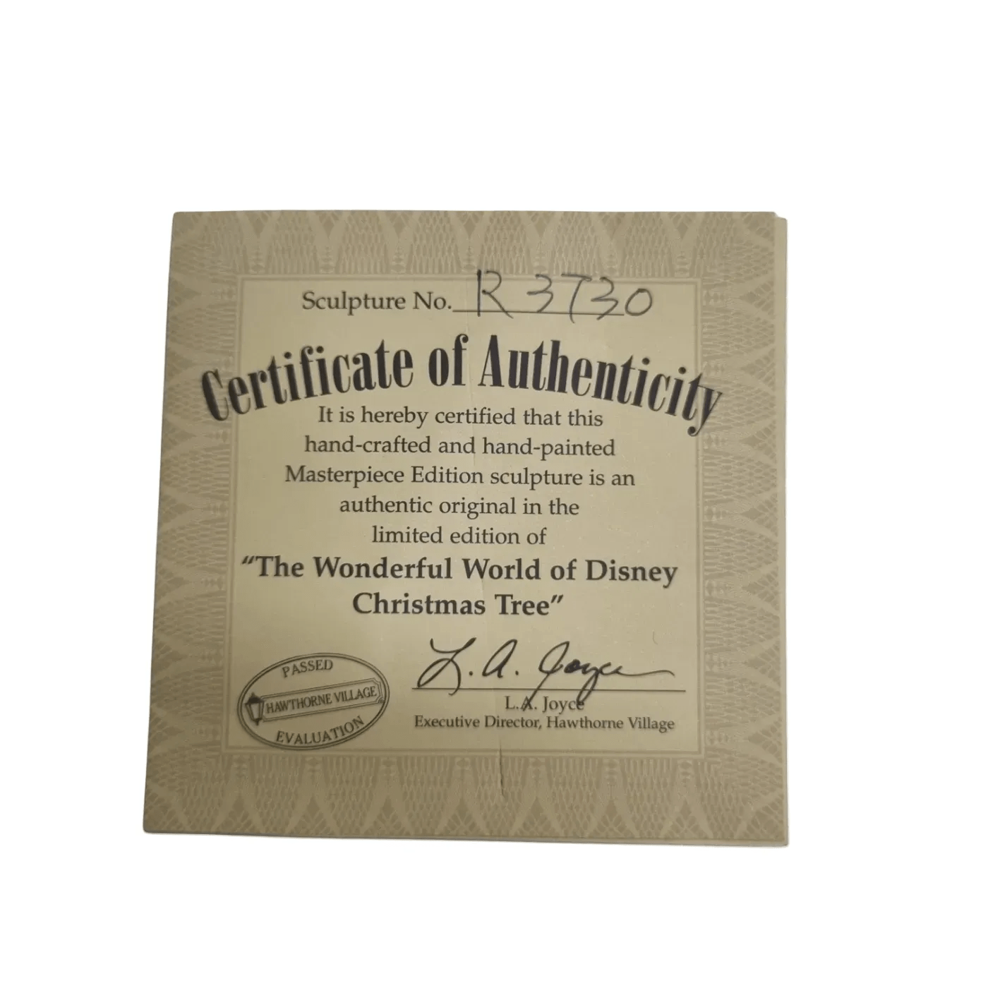Hawthorne Village: The Wonderdul World Of Disney Christmas Tree Musical Sculpture In Box + Power + COA
