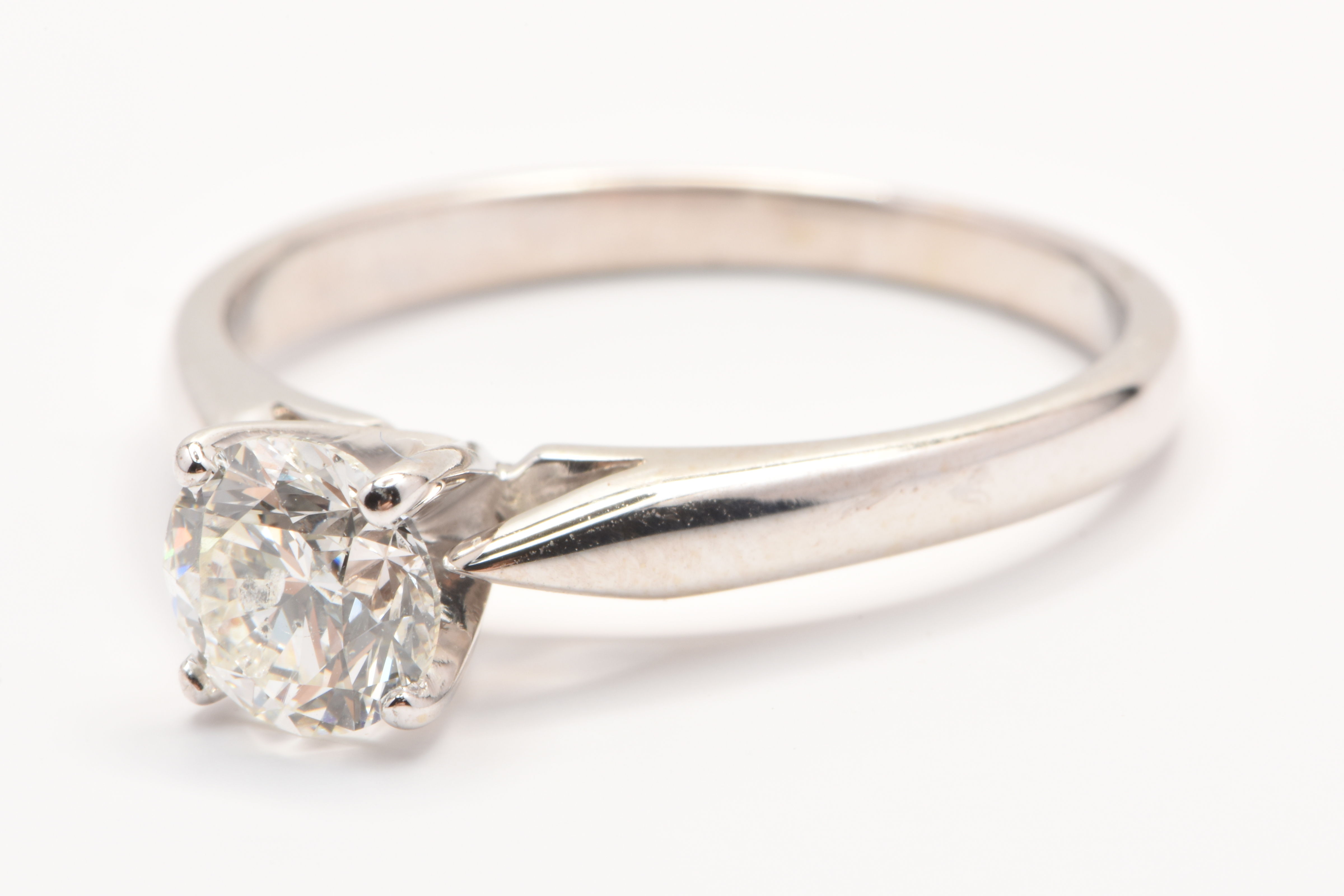 Ladies 14ct White Gold Brilliant Cut Solitaire Ring 0.7ct Size K1/2