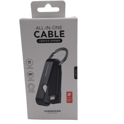 Vonmahlen All-In-One Cable + Bottle Opener VM-HSX-01, Black, Like New (NA 1352696)