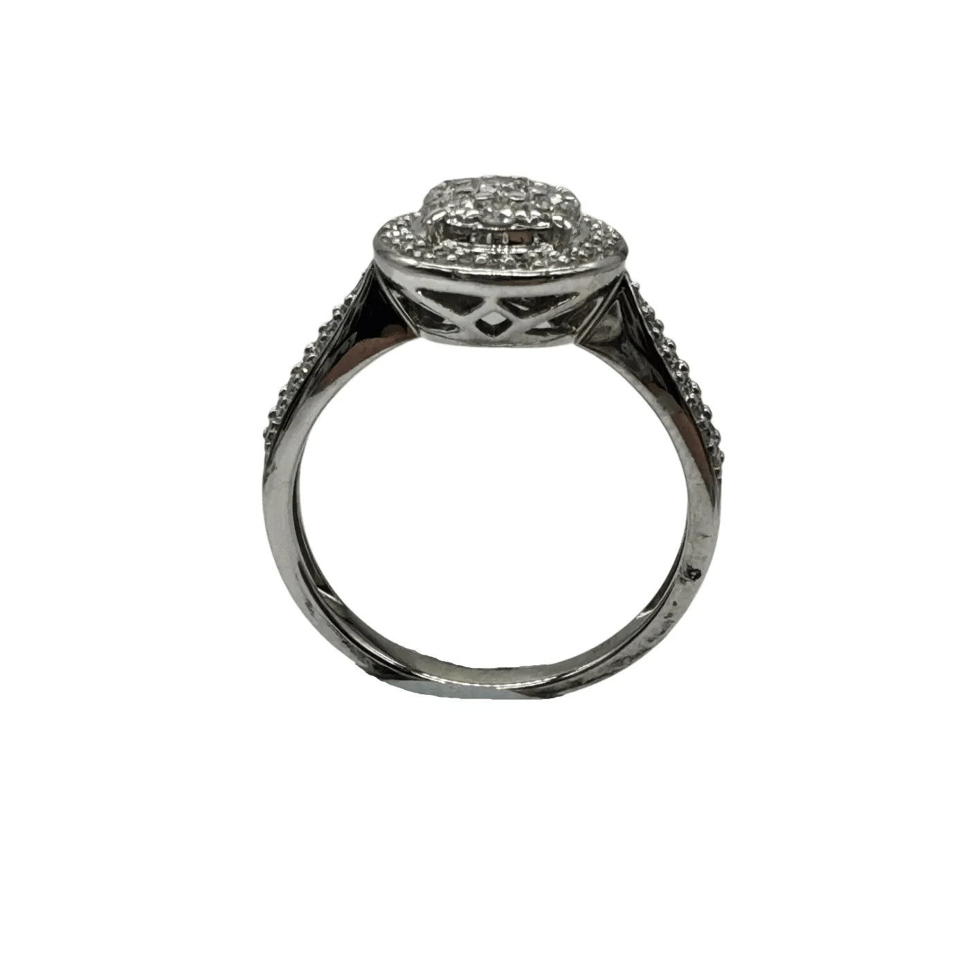 Ladies 9ct White Gold 65 Brilliant & Single Cut Diamond Cluster Ring 0.66ct TDW O 1/2 7 With Valuation (WR 1285586)