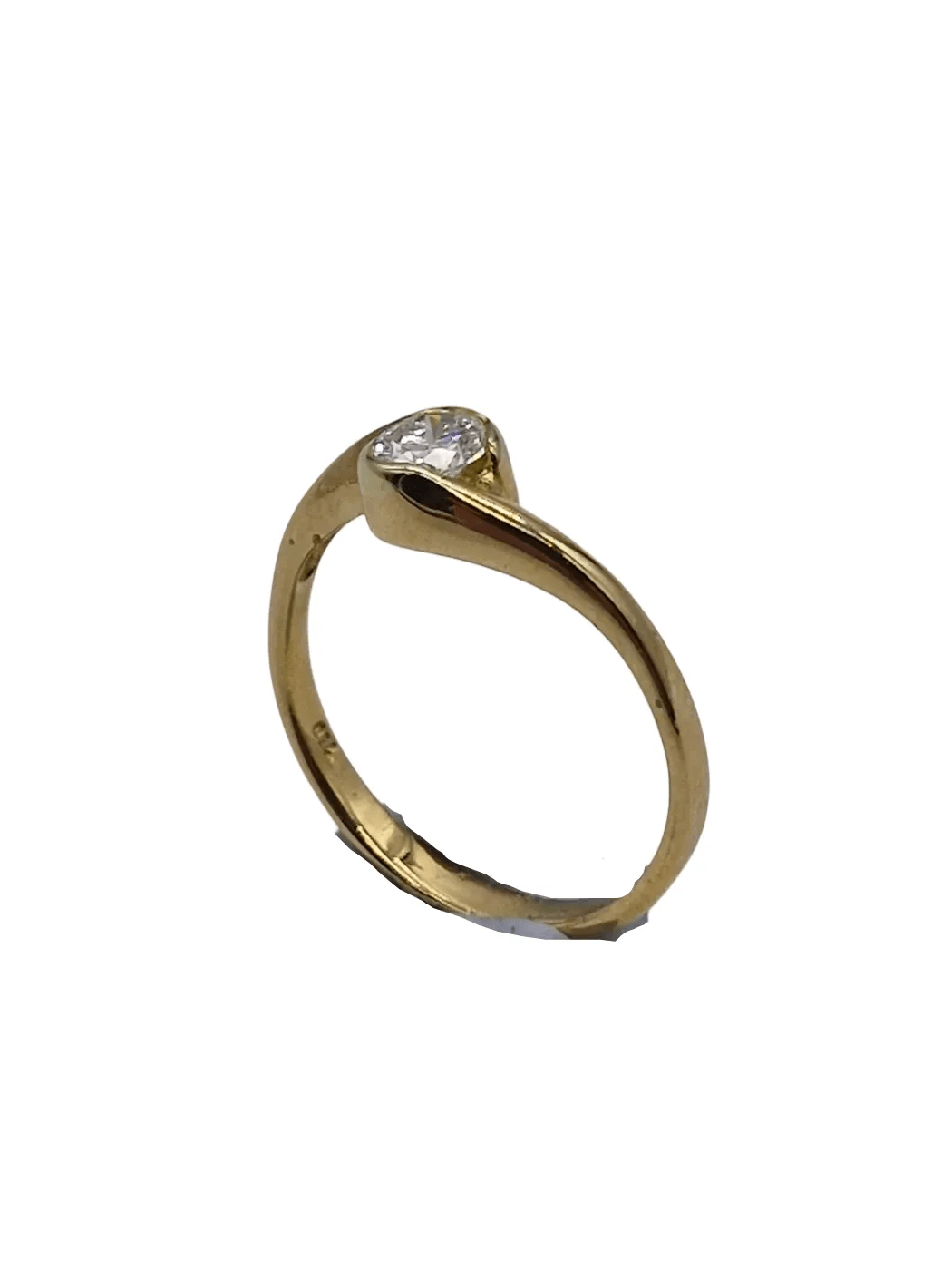 Ladies 18ct Yellow Gold Single Diamond Ring Oval Cut 0.25CT TDW J 1/2 5 With Valuation (WL 1276877)