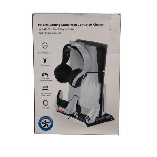 Kosker PS5 Slim Stand With Cooling Station and Controller Charging Station for Slim Disc & Digital Console(JN)