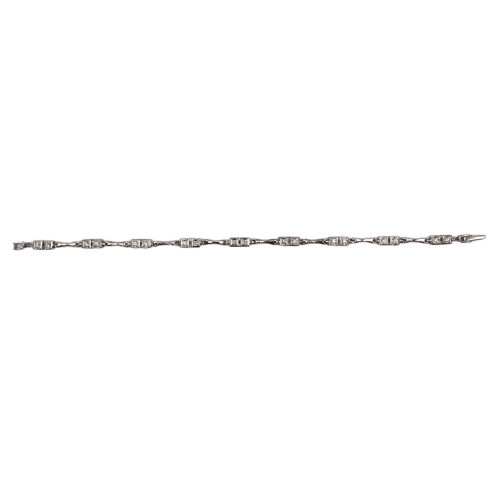 Ladies 18ct White Gold Grain Set Diamond Bracelet 19.50cm 0.50ct TDW With Valuation (MR)