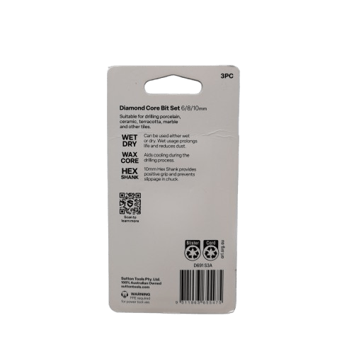 Sutton Tools 6, 8, 10mm Diamond Core 3pc Set (JN)